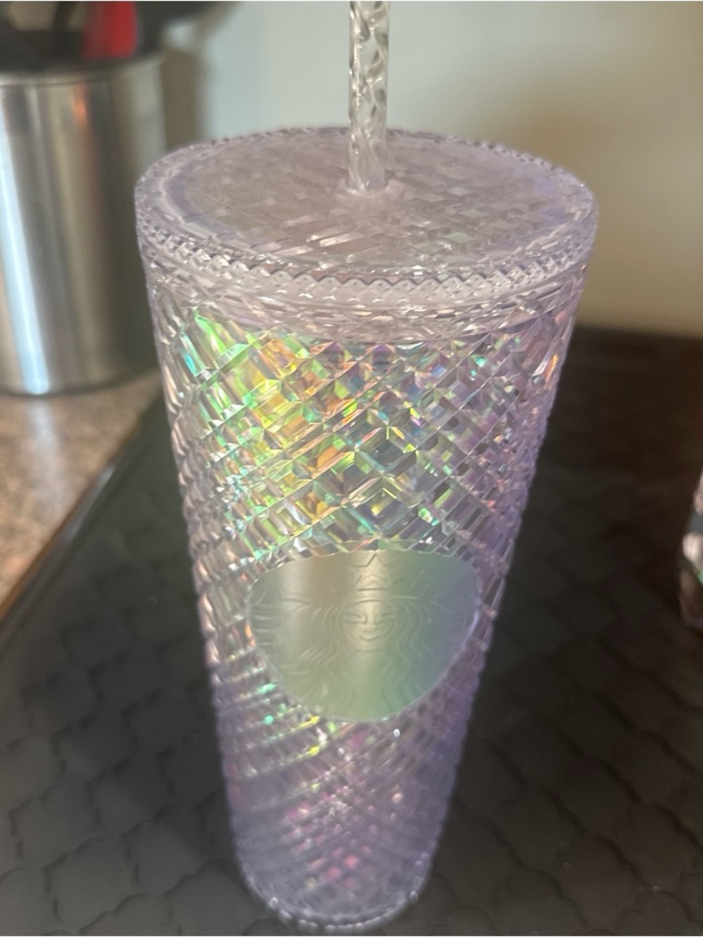 Starbucks Iridescent Lavender Studded Cold Cup with Straw